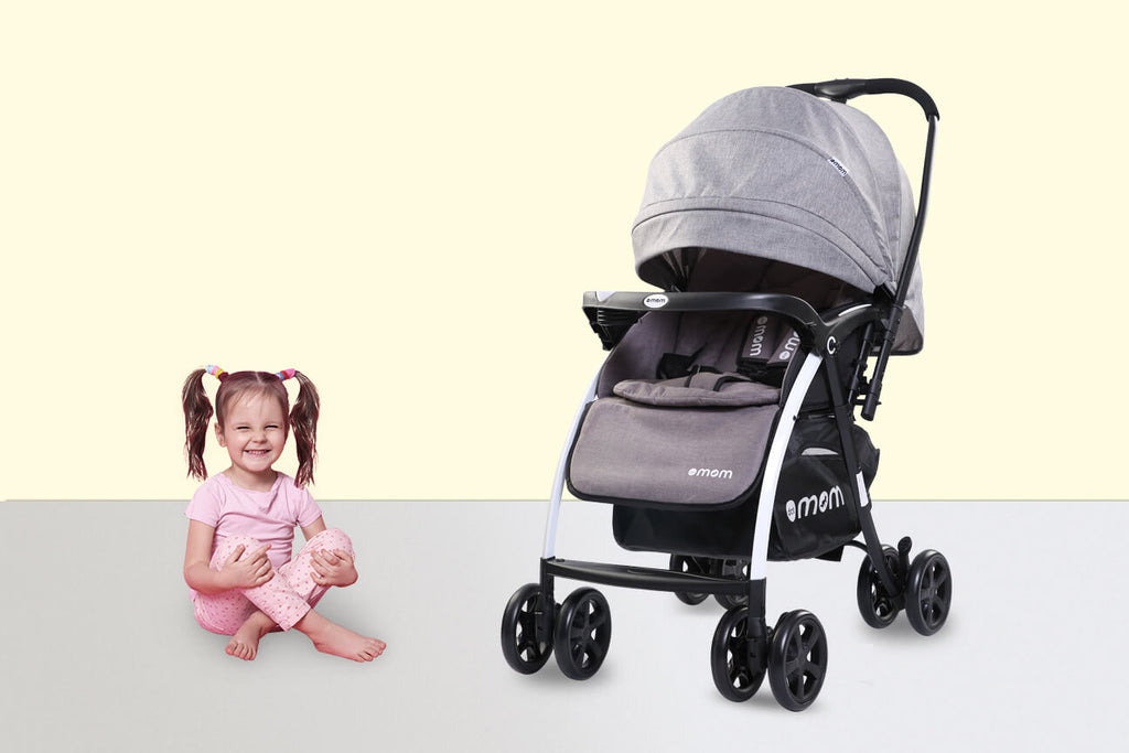 dotmom uber flyer baby stroller with european safety standards reversible handle 5 point safety belt